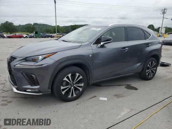 2018 Lexus NX 300 with VIN JTJBARBZXJ2159469, listed as a Copart auction lot 58123655 with 38,529 mi miles and Salvage title. Bid and sale history available at DreamBid. Image 1.