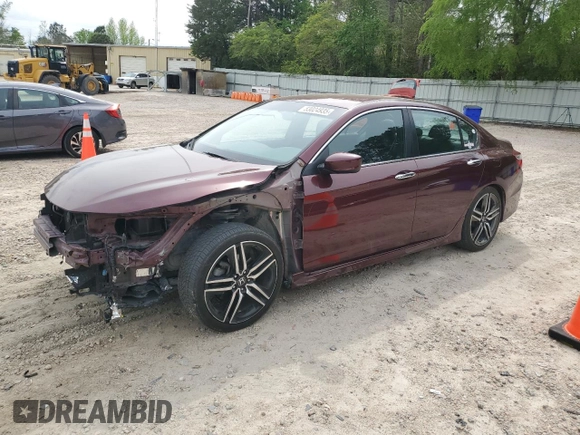 2016 Honda Accord Sport with VIN 1HGCR2F58GA158349, listed as a Copart auction lot 53024935 with 97,982 mi miles and Salvage Title. Bid and sale history available at DreamBid. Image 1.