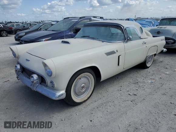 1956 Ford Thunderbird with VIN P6FH294352, listed as a Copart auction lot 75045584 with 87,726 mi miles and Salvage Title. Bid and sale history available at DreamBid. Image 1.