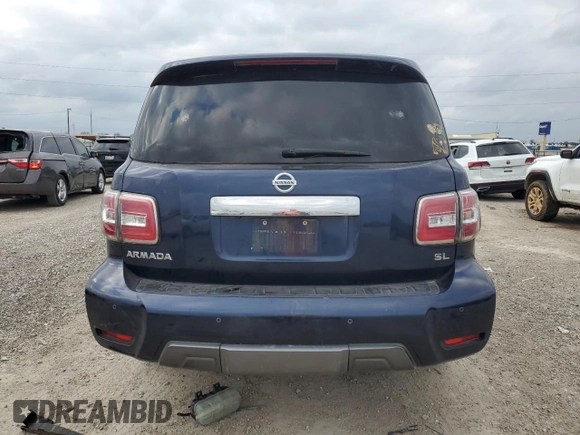 2020 Nissan Armada SL with VIN JN8AY2NDXL9107808, listed as a Copart auction lot 43818765 with 90,561 mi miles and Salvage Title. Bid and sale history available at carsss.com. Image 6.