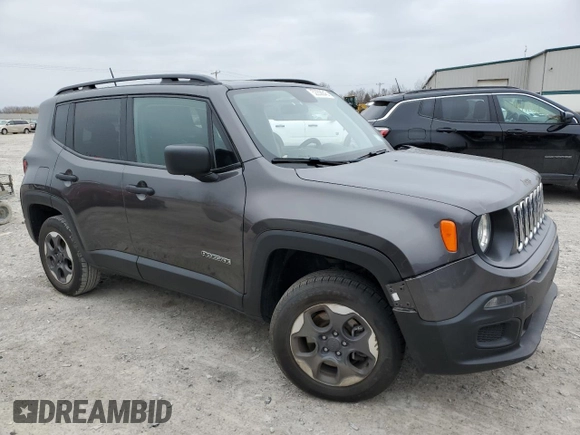 2018 Jeep Renegade Sport with VIN ZACCJBAB2JPJ01832, listed as a Copart auction lot 52208845 with 44,789 mi miles and Salvage Title. Bid and sale history available at DreamBid. Image 4.