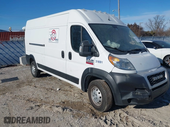 2019 Ram ProMaster Cargo with VIN 3C6TRVDG0KE503696, listed as a IAAI auction lot 41193173 with Not Provided miles and . Bid and sale history available at carsss.com. Image 1.