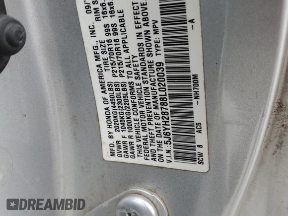 2008 Honda Element EX with VIN 5J6YH28788L020039, listed as a Copart auction lot 50807845 with 132,706 mi miles and Clean Title. Bid and sale history available at DreamBid. Image 13.