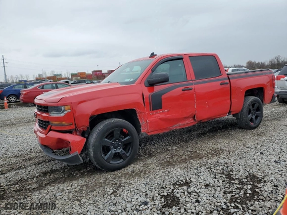 2018 Chevrolet Silverado 1500 Custom with VIN 3GCUKPEC7JG208655, listed as a Copart auction lot 80136394 with 119,941 mi miles and Salvage Title. Bid and sale history available at carsss.com. Image 1.