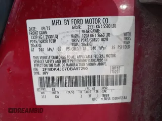2013 Ford Edge SEL with VIN 2FMDK4JC7DBA97290, listed as a IAAI auction lot 41972863 with 159,058 mi miles. Bid and sale history available at carsss.com. Image 9.