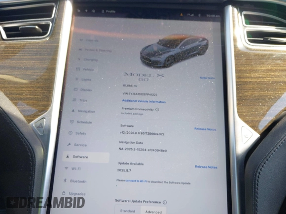 2014 Tesla Model S 60 с VIN 5YJSA1S12EFP41227, выставлен на аукционе IAAI как лот 42027457 с пробегом 81 665 миль миль и . История ставок и продаж доступна на DreamBid. Изображение 7.