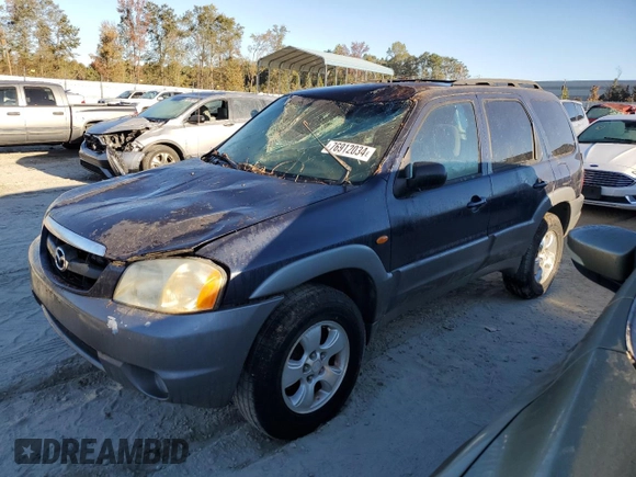 2002 Mazda Tribute LX with VIN 4F2YU09172KM62596, listed as a Copart auction lot 76912034 with 225,892 mi miles and Salvage Title. Bid and sale history available at carsss.com. Image 2.
