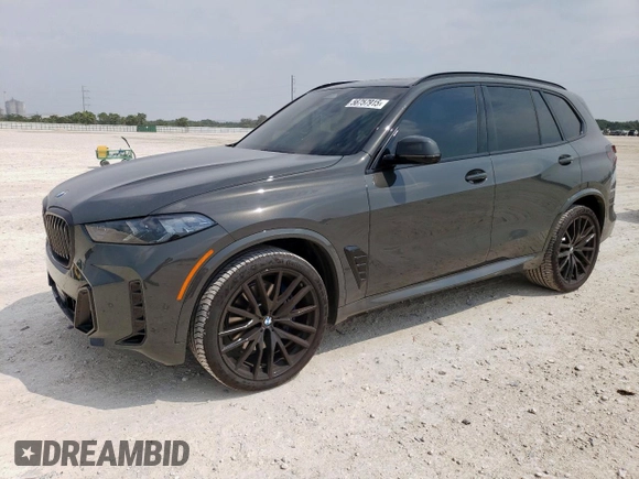 2025 BMW X5 xDrive40i z VIN 5UX23EU02S9Z67262, wystawiony jako Copart lot #56757915 z przebiegiem 2 538 mil mil oraz Szkoda całkowita • Salvage title. Historia ofert i sprzedaży dostępna na DreamBid. Obrazek 1.