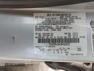 2012 Ford Fusion Hybrid с VIN 3FADP0L36CR426322, выставлен на аукционе IAAI как лот 42592635 с пробегом 151 941 миль миль и . История ставок и продаж доступна на DreamBid. Изображение 9.