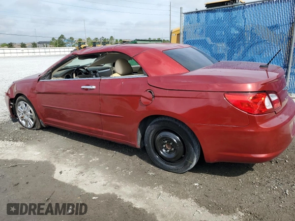 2008 Chrysler Sebring Limited with VIN 1C3LC65M58N101007, listed as a Copart auction lot 50083235 with 74,516 mi miles and Salvage title. Bid and sale history available at DreamBid. Image 2.