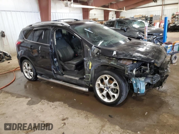 2013 Ford Escape Titanium with VIN 1FMCU9J95DUD63326, listed as a Copart auction lot 54675385 with 76,339 mi miles and Salvage title. Bid and sale history available at DreamBid. Image 4.