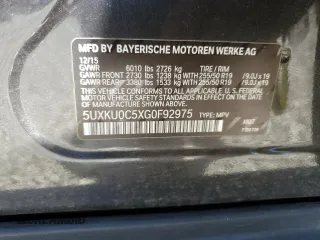 2016 BMW X6 sDrive35i with VIN 5UXKU0C5XG0F92975, listed as a Copart auction lot 74890804 with 64,231 mi miles and Salvage Title. Bid and sale history available at carsss.com. Image 16.