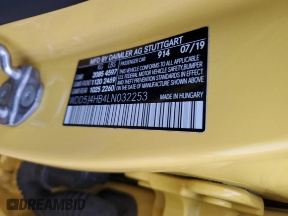 2020 Mercedes-Benz CLA 250 with VIN WDD5J4HB4LN032253, listed as a Copart auction lot 75441353 with 41,731 mi miles and . Bid and sale history available at DreamBid. Image 13.