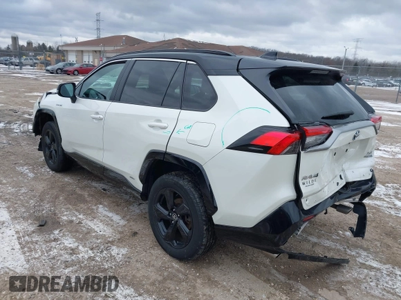 2021 Toyota RAV4 Hybrid XSE with VIN 4T3E6RFVXMU032368, listed as a IAAI auction lot 41358963 with 69,337 mi miles and . Bid and sale history available at DreamBid. Image 3.