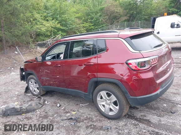 2022 Jeep Compass Latitude with VIN 3C4NJCBB9NT202123, listed as a IAAI auction lot 42234627 with 87,792 mi miles and . Bid and sale history available at DreamBid. Image 14.