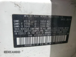 2015 Subaru Legacy Limited z VIN 4S3BNAL67F3013366, wystawiony jako Copart lot #57242365 z przebiegiem 116 351 mil mil oraz Szkoda całkowita • Salvage title. Historia ofert i sprzedaży dostępna na DreamBid. Obrazek 12.