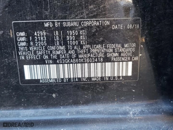 2019 Subaru Impreza with VIN 4S3GKAB60K3603418, listed as a Copart auction lot 77173244 with 49,221 mi miles and Salvage Title. Bid and sale history available at carsss.com. Image 12.