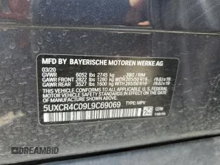 2020 BMW X5 sDrive40i with VIN 5UXCR4C09L9C69069, listed as a Copart auction lot 56543425 with 65,326 mi miles and Salvage Title. Bid and sale history available at DreamBid. Image 12.