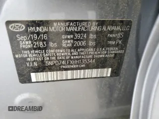 2017 Hyundai Elantra SE with VIN 5NPD74LFXHH135344, listed as a Copart auction lot 66132775 with 129,758 mi miles and Clean title. Bid and sale history available at DreamBid. Image 12.