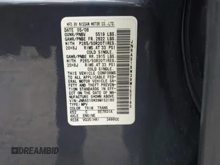 2009 Infiniti FX z VIN JNRAS18W39M152180, wystawiony jako IAAI lot #42226853 z przebiegiem 268 413 mil mil oraz . Historia ofert i sprzedaży dostępna na DreamBid. Obrazek 9.