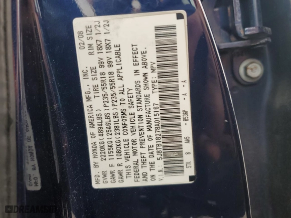 2008 Acura RDX with VIN 5J8TB18278A015167, listed as a Copart auction lot 49919255 with 214,022 mi miles and Salvage Title. Bid and sale history available at carsss.com. Image 13.