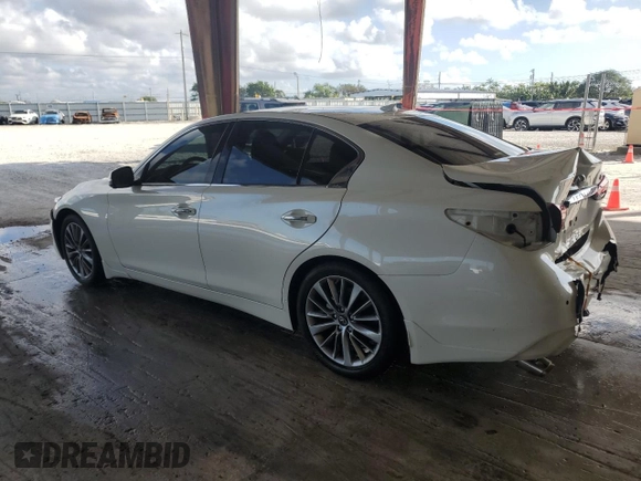 2023 Infiniti Q50 Luxe with VIN JN1EV7BPXPM510470, listed as a Copart auction lot 44040375 with 19,824 mi miles and Salvage Title. Bid and sale history available at DreamBid. Image 2.