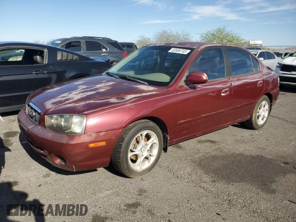 2001 Hyundai Elantra GLS z VIN KMHDN45D41U107399, wystawiony jako Copart lot #52658745 z przebiegiem 65 459 mil mil oraz Szkoda całkowita • Salvage title. Historia ofert i sprzedaży dostępna na DreamBid. Obrazek 1.
