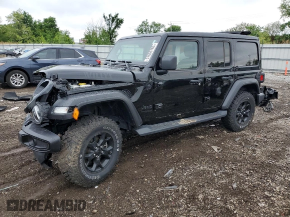 2021 Jeep Wrangler Unlimited Sport S с VIN 1C4HJXDN0MW566970, выставлен на аукционе Copart как лот 57655765 с пробегом 24 751 миль миль и Списание • Salvage title. История ставок и продаж доступна на DreamBid. Изображение 1.