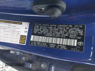 2018 Toyota Prius Two with VIN JTDKBRFU3J3071016, listed as a IAAI auction lot 41335582 with 179,542 mi miles and . Bid and sale history available at DreamBid. Image 9.