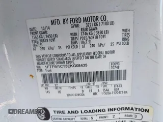 2014 Ford F-150 XL with VIN 1FTFW1CT5EKG08435, listed as a IAAI auction lot 41886526 with 215,364 mi miles. Bid and sale history available at carsss.com. Image 9.