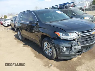 2019 Chevrolet Traverse LT Cloth with VIN 1GNERGKW1KJ158289, listed as a IAAI auction lot 41796922 with 92,436 mi miles. Bid and sale history available at carsss.com. Image 1.
