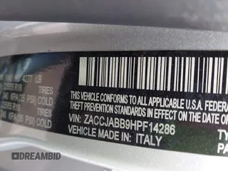 2017 Jeep Renegade Latitude with VIN ZACCJABB9HPF14286, listed as a IAAI auction lot 42042956 with 79,521 mi miles. Bid and sale history available at carsss.com. Image 9.
