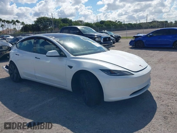 2024 Tesla Model 3 with VIN 5YJ3E1EA2RF870661, listed as a IAAI auction lot 41562281 with 3,407 mi miles. Bid and sale history available at carsss.com. Image 1.