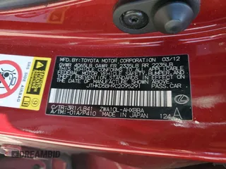 2012 Lexus CT 200h with VIN JTHKD5BH9C2095291, listed as a Copart auction lot 62746025 with 237,020 mi miles and Salvage title. Bid and sale history available at DreamBid. Image 12.