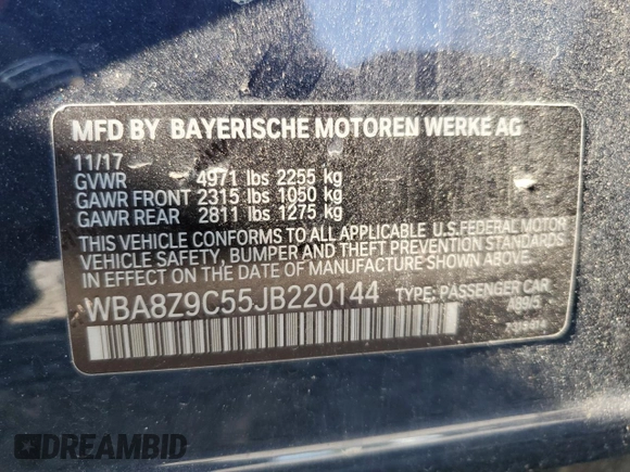 2018 BMW 3 Series 330i xDrive with VIN WBA8Z9C55JB220144, listed as a Copart auction lot 70318254 with 72,145 mi miles and Salvage Title. Bid and sale history available at carsss.com. Image 14.
