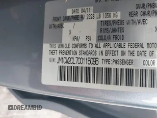 2012 Mazda 5 Touring with VIN JM1CW2CL7C0115096, listed as a IAAI auction lot 42524956 with 173,155 mi miles and . Bid and sale history available at DreamBid. Image 9.