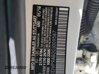 2016 Mercedes-Benz B Electric Drive with VIN WDDVP9AB2GJ009587, listed as a Copart auction lot 68189554 with Not Provided miles and Clean Title. Bid and sale history available at DreamBid. Image 13.