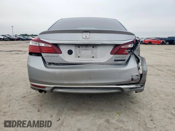 2016 Honda Accord Sport with VIN 1HGCR2F55GA169292, listed as a Copart auction lot 53847585 with 172,500 mi miles and Salvage title. Bid and sale history available at DreamBid. Image 6.