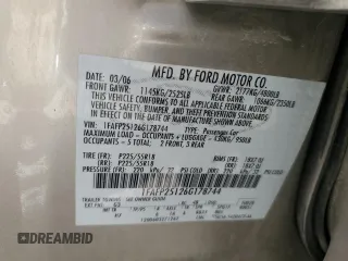 2006 Ford Five Hundred Limited with VIN 1FAFP25126G178744, listed as a Copart auction lot 80289154 with 0 mi miles and Salvage Title. Bid and sale history available at carsss.com. Image 15.