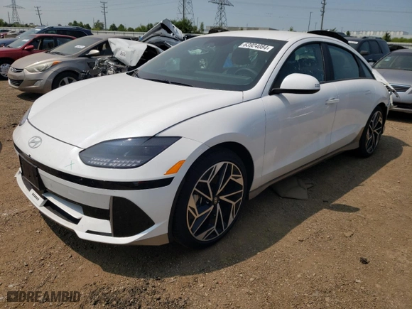 2023 Hyundai IONIQ 6 Preferred with VIN KMHM34AC6PA049017, listed as a Copart auction lot 63924084 with 9536 miles and Salvage Title. Bid and sale history available at carsss.com. Image 1.