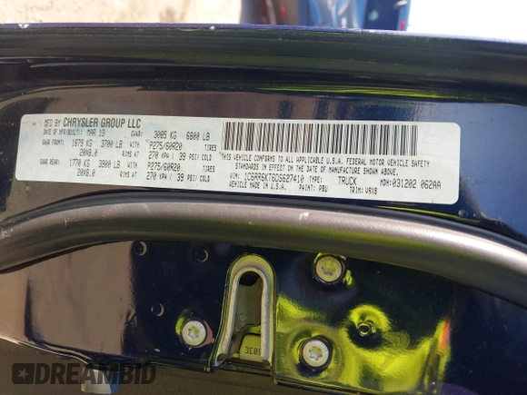 2013 Ram 1500 Express с VIN 1C6RR6KT6DS627410, выставлен на аукционе IAAI как лот 41836612 с пробегом 198 707 миль миль и . История ставок и продаж доступна на DreamBid. Изображение 9.