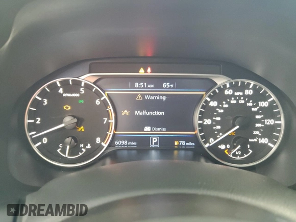 2025 Nissan Altima SV with VIN 1N4BL4DV9SN351630, listed as a Copart auction lot 54365375 with 6,098 mi miles and Clean Title. Bid and sale history available at DreamBid. Image 9.