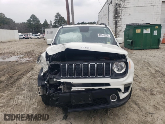 2020 Jeep Renegade Latitude with VIN ZACNJBBB9LPL41423, listed as a Copart auction lot 45512325 with 0 mi miles and Salvage Title. Bid and sale history available at carsss.com. Image 5.