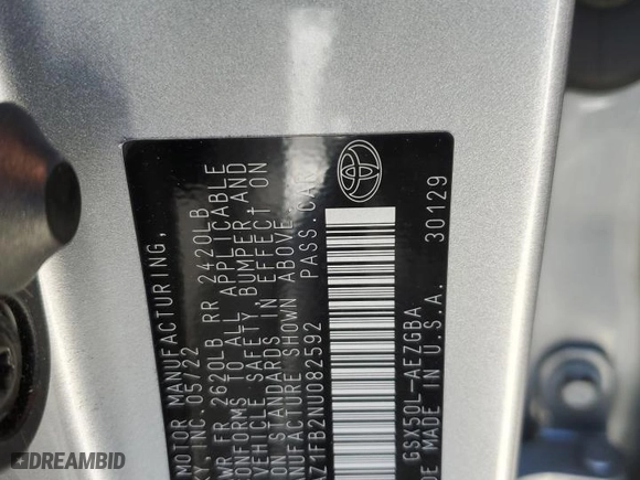 2022 Toyota Avalon XLE with VIN 4T1AZ1FB2NU082592, listed as a Copart auction lot 88888385 with 35,112 mi miles and Salvage Title. Bid and sale history available at carsss.com. Image 12.