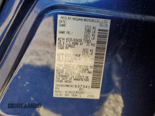 2019 Nissan Pathfinder Platinum with VIN 5N1DR2MM2KC637341, listed as a Copart auction lot 55355925 with 82,808 mi miles and Salvage title. Bid and sale history available at DreamBid. Image 13.