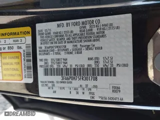 2015 Ford Fusion SE with VIN 3FA6P0H75FR301708, listed as a IAAI auction lot 41970871 with 113,863 mi miles. Bid and sale history available at carsss.com. Image 9.