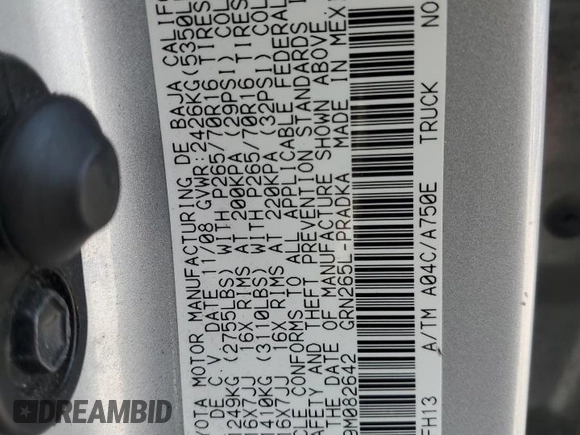 2009 Toyota Tacoma PreRunner with VIN 3TMJU62NX9M082642, listed as a Copart auction lot 57395705 with 160,365 mi miles and Salvage title. Bid and sale history available at DreamBid. Image 12.
