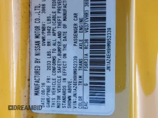 2017 Nissan 370Z z VIN JN1AZ4EH9HM952339, wystawiony jako Copart lot #41843485 z przebiegiem 49 250 mil mil oraz Szkoda całkowita • Salvage title. Historia ofert i sprzedaży dostępna na DreamBid. Obrazek 12.