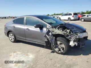 2015 Honda Civic Sedan LX with VIN 19XFB2F55FE262213, listed as a Copart auction lot 52417925 with 154,763 mi miles and Salvage Title. Bid and sale history available at carsss.com. Image 4.