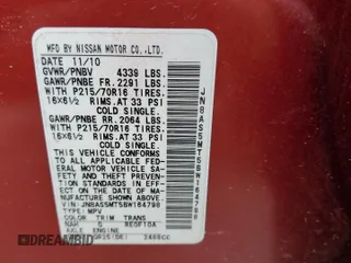 2011 Nissan Rogue SV with VIN JN8AS5MT5BW164798, listed as a Copart auction lot 50915835 with 192,308 mi miles and Salvage Title. Bid and sale history available at carsss.com. Image 13.